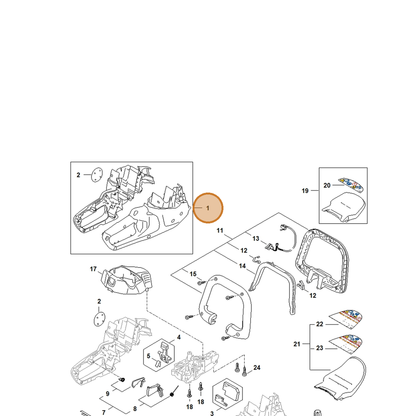 STIHL part 4521-600-0809 — IPL diagram snippet (6x zoom, amber highlight)