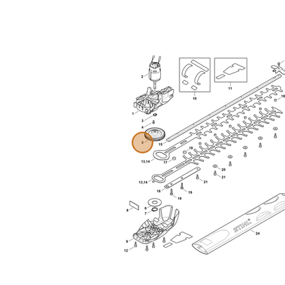 STIHL part 4521-640-1601 — IPL diagram snippet (6x zoom, amber highlight)