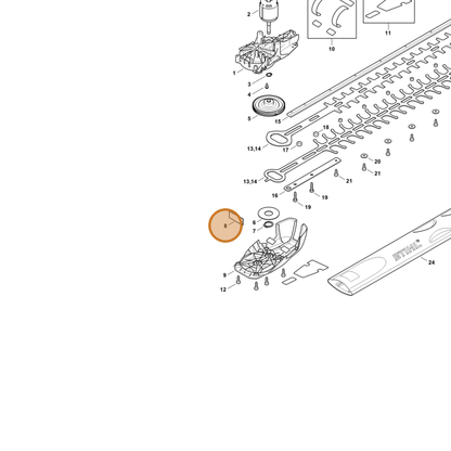 STIHL part 4521-642-5100 — IPL diagram snippet (6x zoom, amber highlight)
