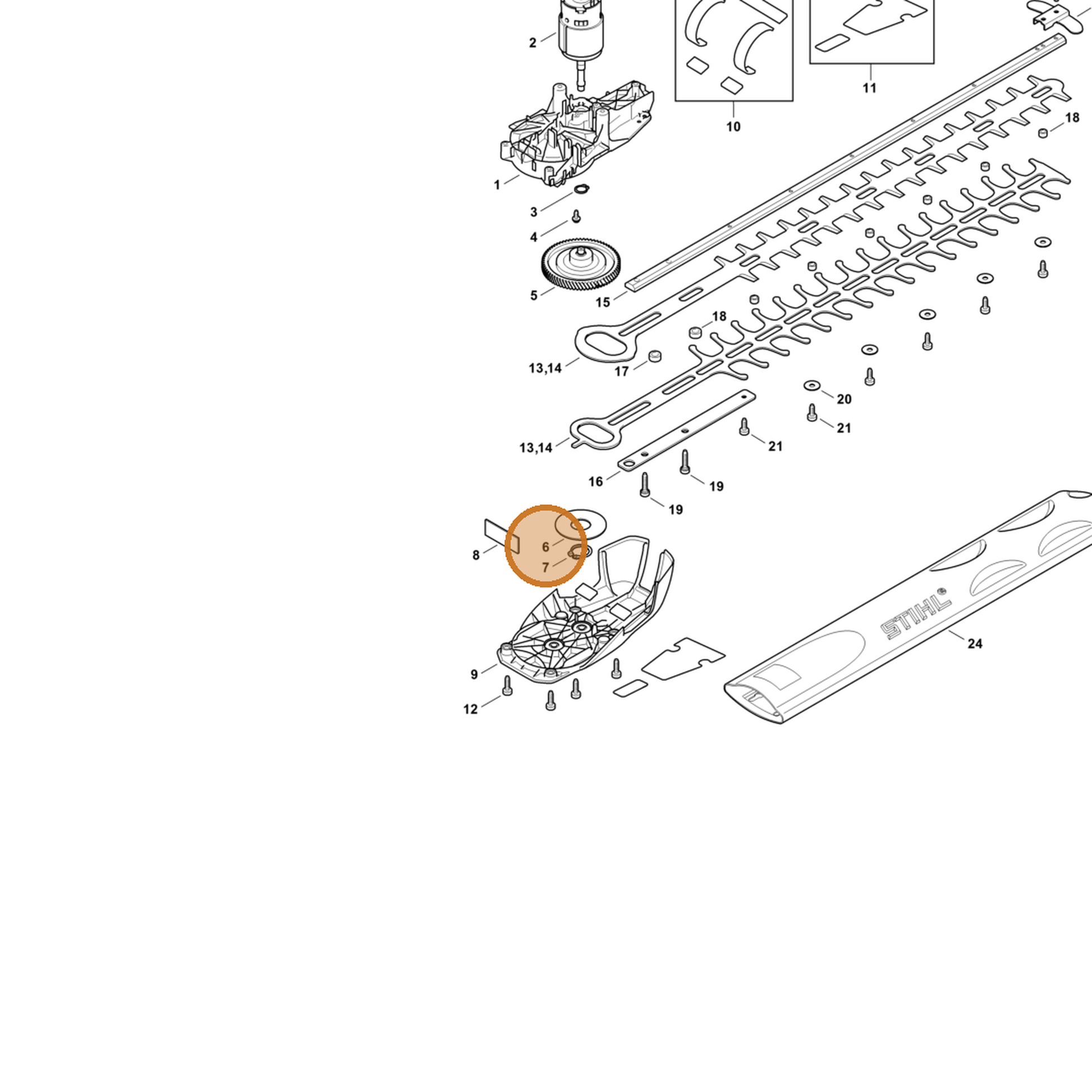 STIHL part 4521-642-8700 — IPL diagram snippet (6x zoom, amber highlight)