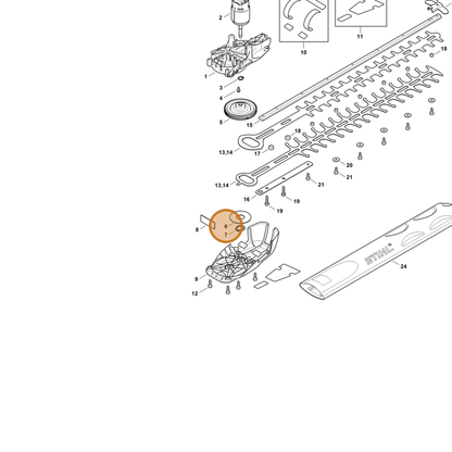 STIHL part 4521-642-8700 — IPL diagram snippet (6x zoom, amber highlight)