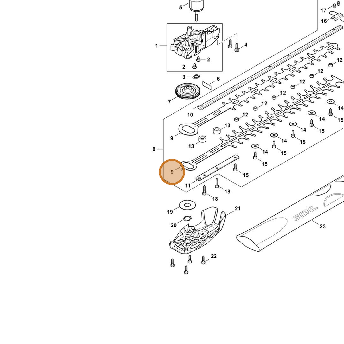 STIHL part 4521-710-6002 — IPL diagram snippet (6x zoom, amber highlight)