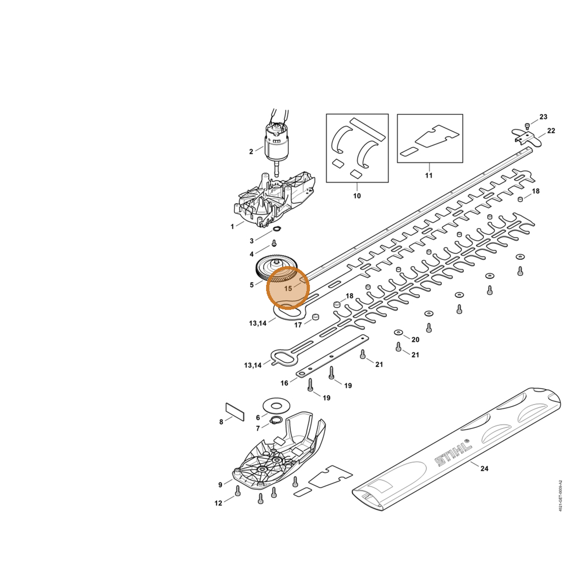 STIHL part 4521-713-6700 — IPL diagram snippet (6x zoom, amber highlight)