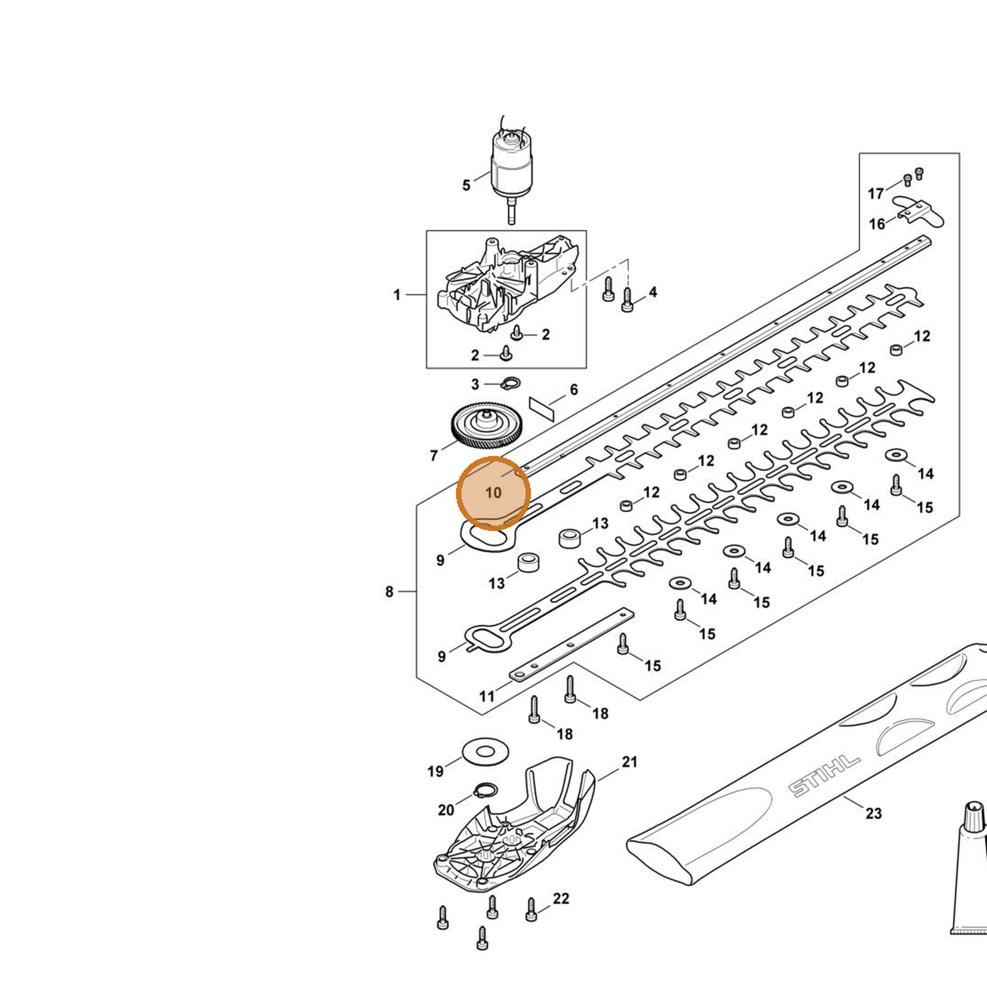 STIHL part 4521-713-6702 — IPL diagram snippet (6x zoom, amber highlight)