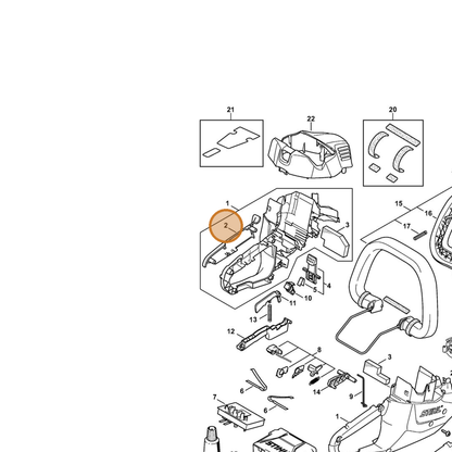 STIHL part 4521-790-0600 — IPL diagram snippet (6x zoom, amber highlight)