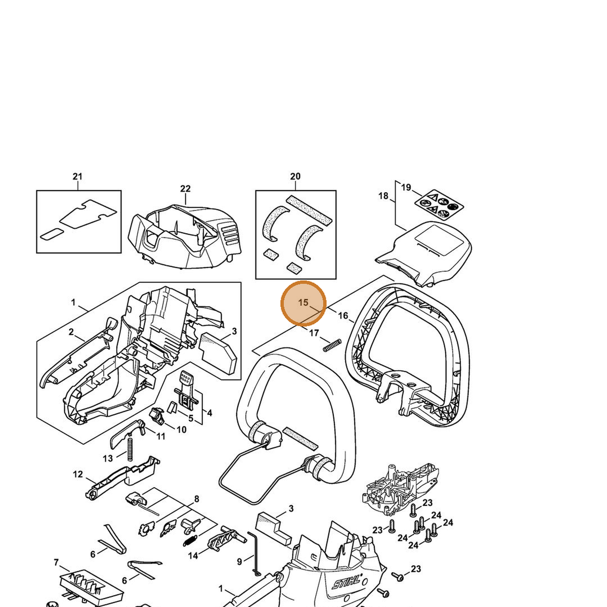 STIHL part 4521-790-1200 — IPL diagram snippet (6x zoom, amber highlight)