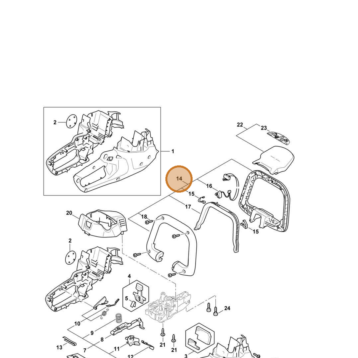 STIHL part 4521-790-1202 — IPL diagram snippet (6x zoom, amber highlight)
