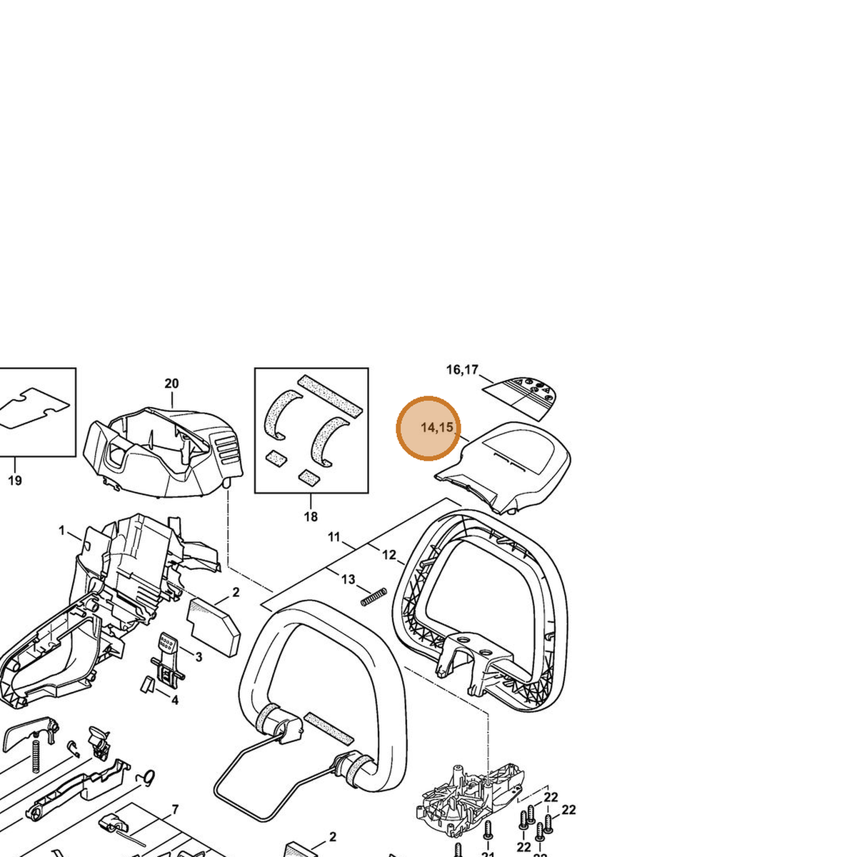 STIHL part 4521-790-9101 — IPL diagram snippet (6x zoom, amber highlight)