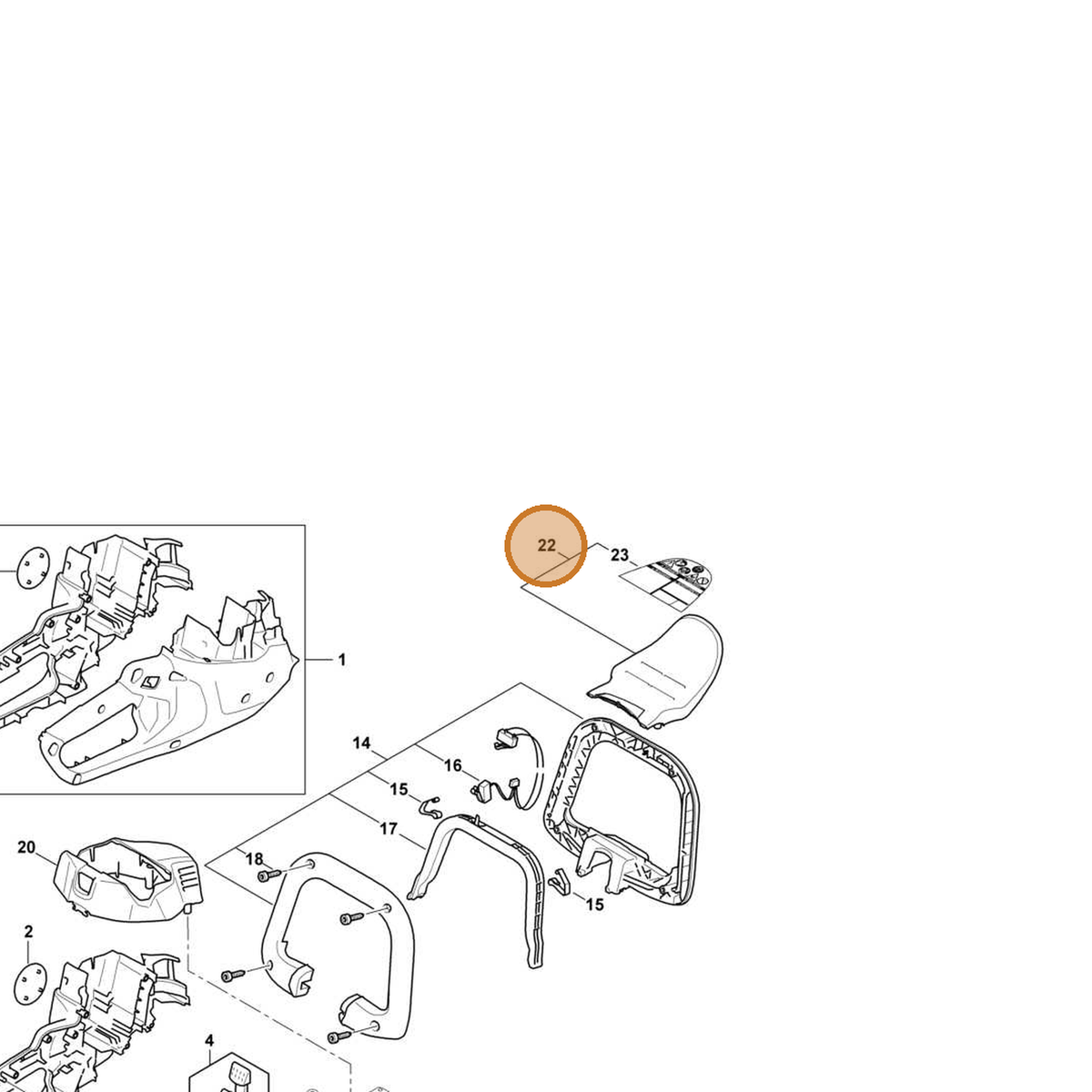 STIHL part 4521-790-9104 — IPL diagram snippet (6x zoom, amber highlight)