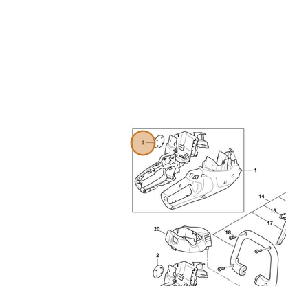 STIHL part 4521-967-1501 — IPL diagram snippet (6x zoom, amber highlight)