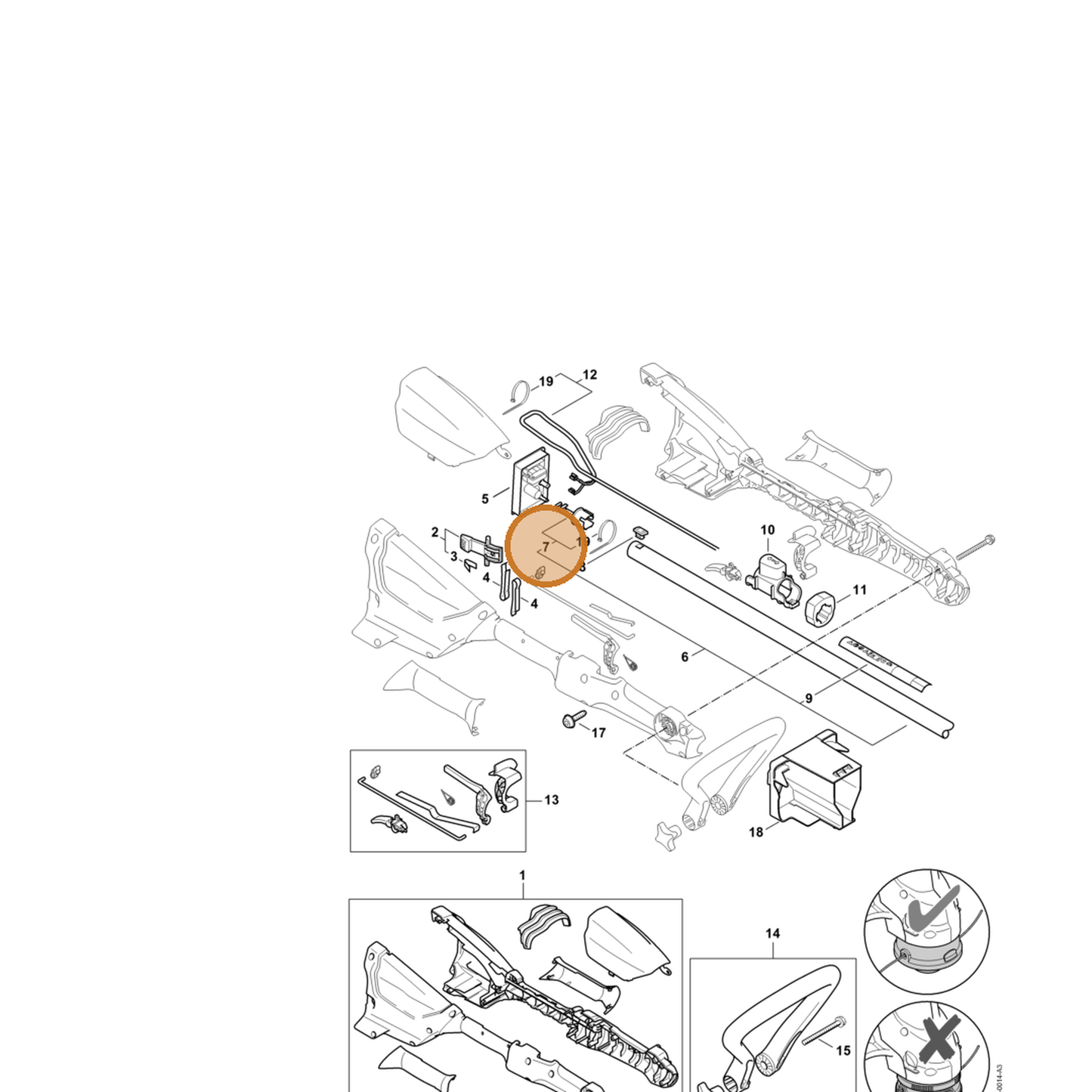STIHL part 4522-400-3401 — IPL diagram snippet (6x zoom, amber highlight)