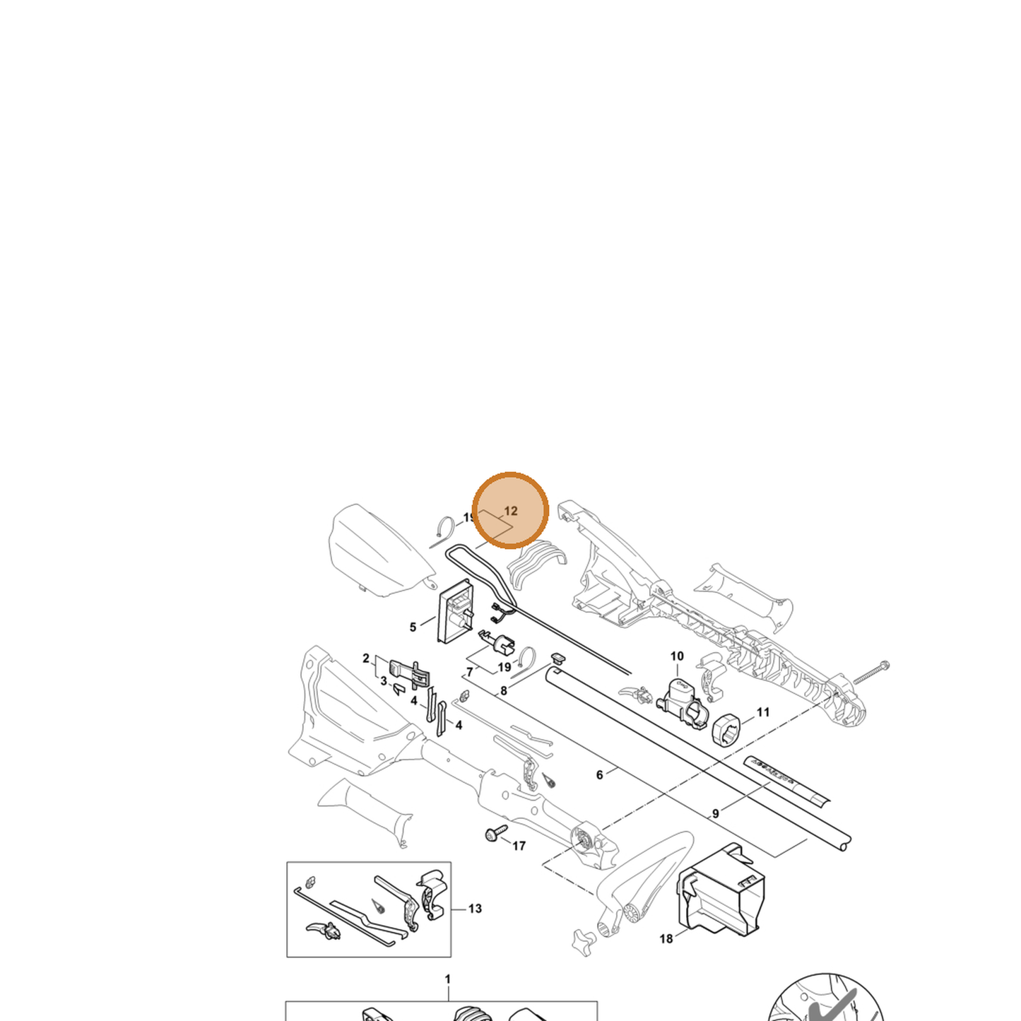 STIHL part 4522-440-3003 — IPL diagram snippet (6x zoom, amber highlight)
