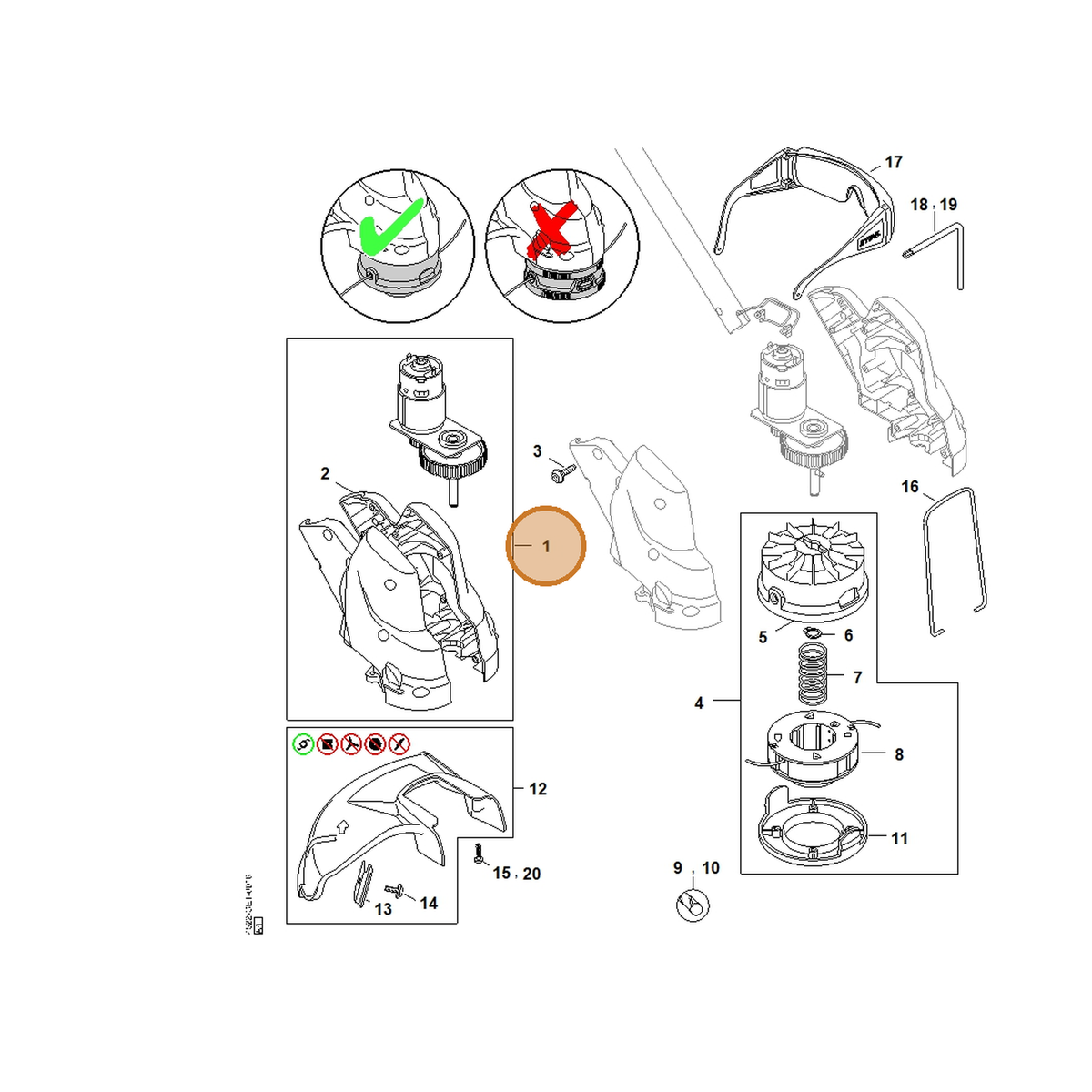 STIHL part 4522-600-0231 — IPL diagram snippet (6x zoom, amber highlight)