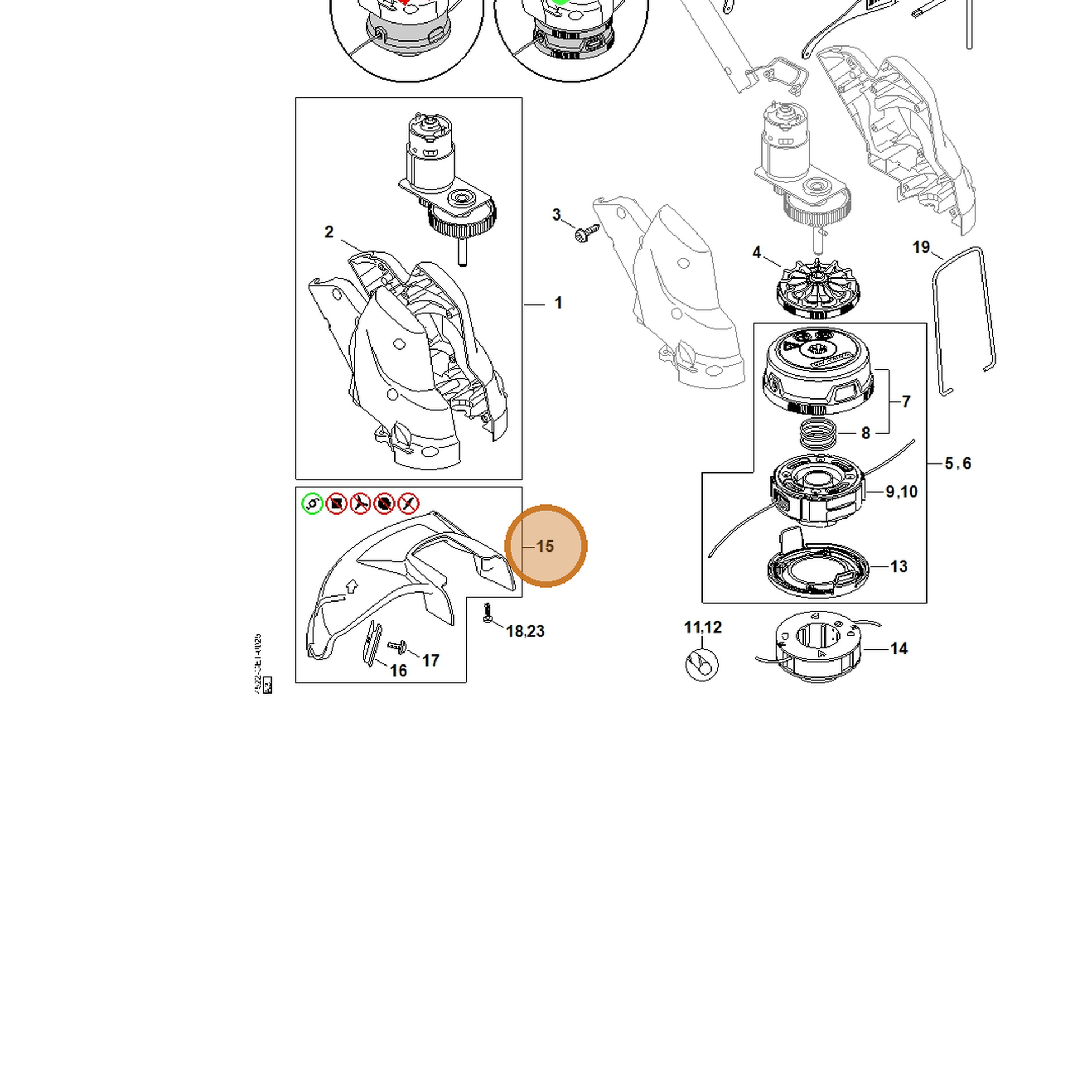 STIHL part 4522-710-8101 — IPL diagram snippet (6x zoom, amber highlight)