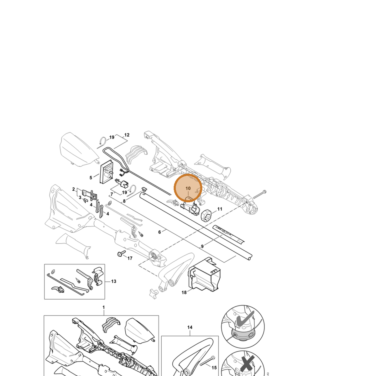STIHL part 4522-740-5530 — IPL diagram snippet (6x zoom, amber highlight)