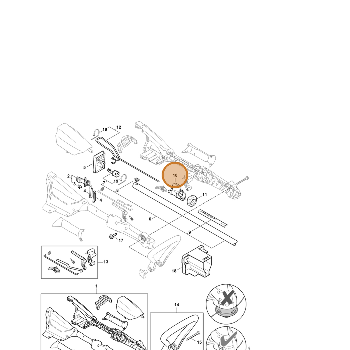STIHL part 4522-740-5560 — IPL diagram snippet (6x zoom, amber highlight)