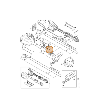 STIHL part 4522-998-0410 — IPL diagram snippet (6x zoom, amber highlight)