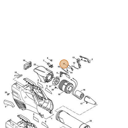 STIHL part 4523-435-6310 — IPL diagram snippet (6x zoom, amber highlight)