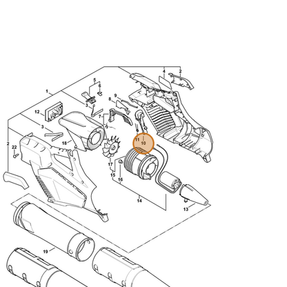 STIHL part 4523-435-7305 — IPL diagram snippet (6x zoom, amber highlight)