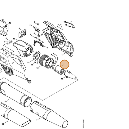 STIHL part 4523-600-0204 — IPL diagram snippet (6x zoom, amber highlight)