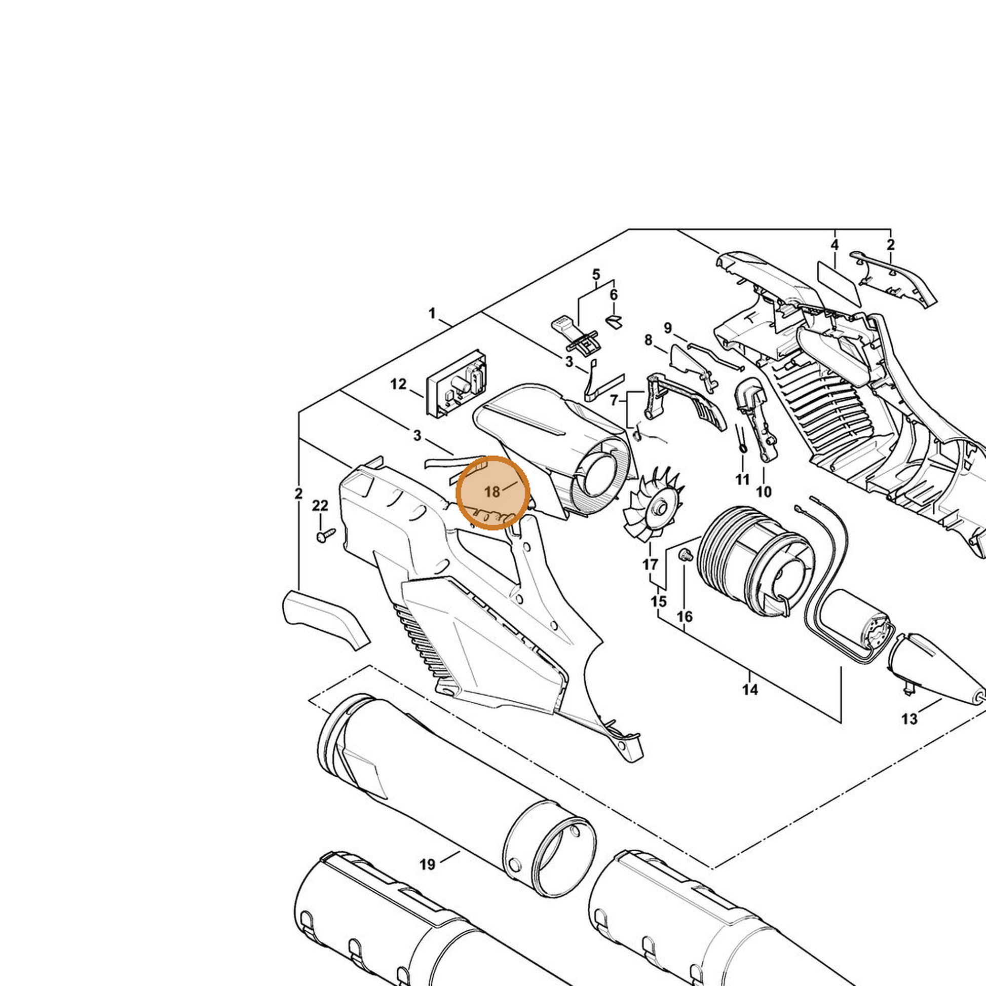 STIHL part 4523-761-1105 — IPL diagram snippet (6x zoom, amber highlight)