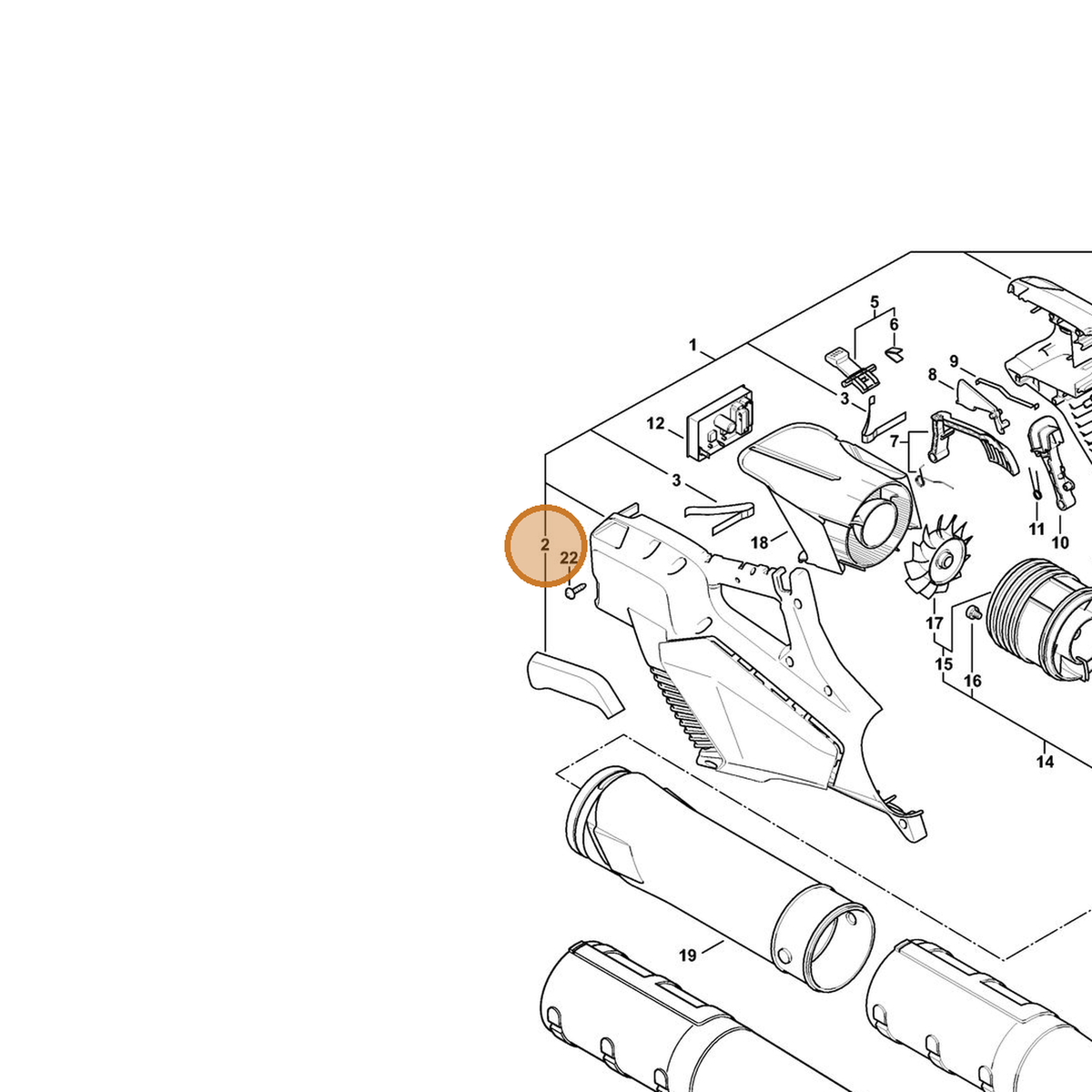 STIHL part 4523-790-0601 — IPL diagram snippet (6x zoom, amber highlight)