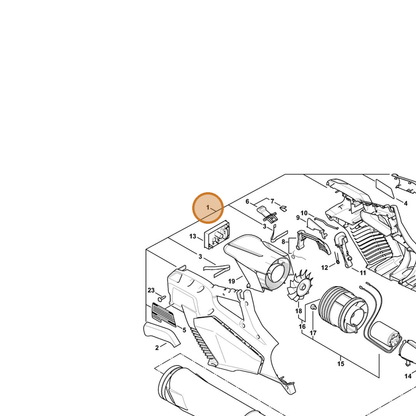 STIHL part 4523-790-1016 — IPL diagram snippet (6x zoom, amber highlight)