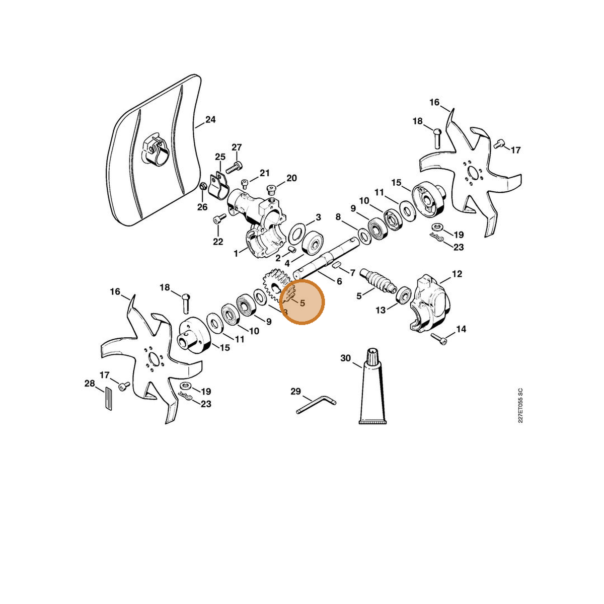 STIHL part 4600-007-1004 — IPL diagram snippet (6x zoom, amber highlight)