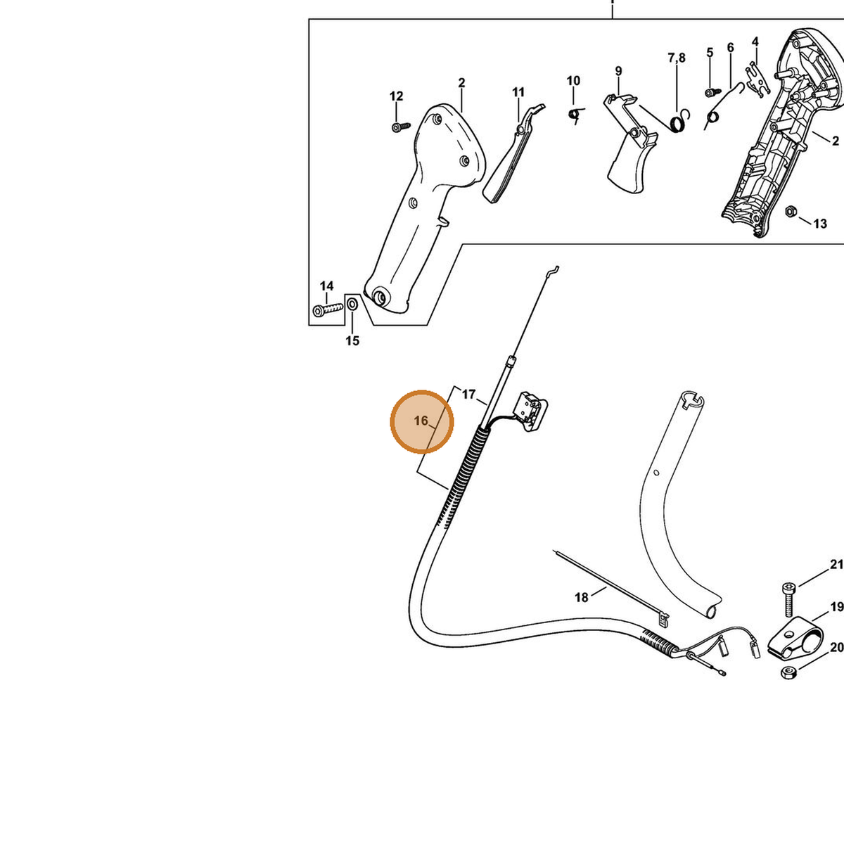 STIHL part 4601-180-1100 — IPL diagram snippet (6x zoom, amber highlight)