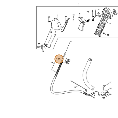 STIHL part 4601-182-3200 — IPL diagram snippet (6x zoom, amber highlight)