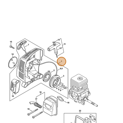 STIHL part 4601-190-4000 — IPL diagram snippet (6x zoom, amber highlight)