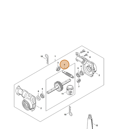 STIHL part 4601-640-7100 — IPL diagram snippet (6x zoom, amber highlight)