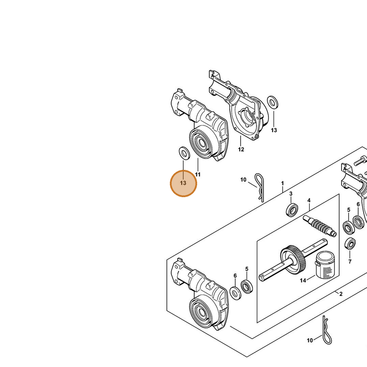 STIHL part 4601-642-8700 — IPL diagram snippet (6x zoom, amber highlight)