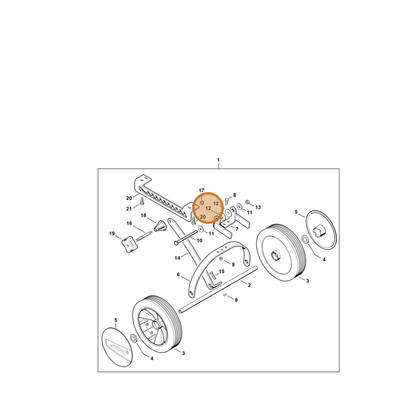 STIHL part 4601-703-3801 — IPL diagram snippet (6x zoom, amber highlight)