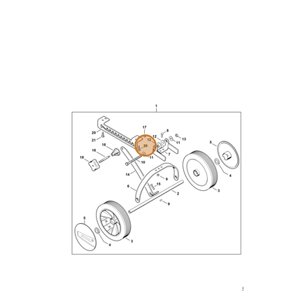 STIHL part 4601-703-9500 — IPL diagram snippet (6x zoom, amber highlight)
