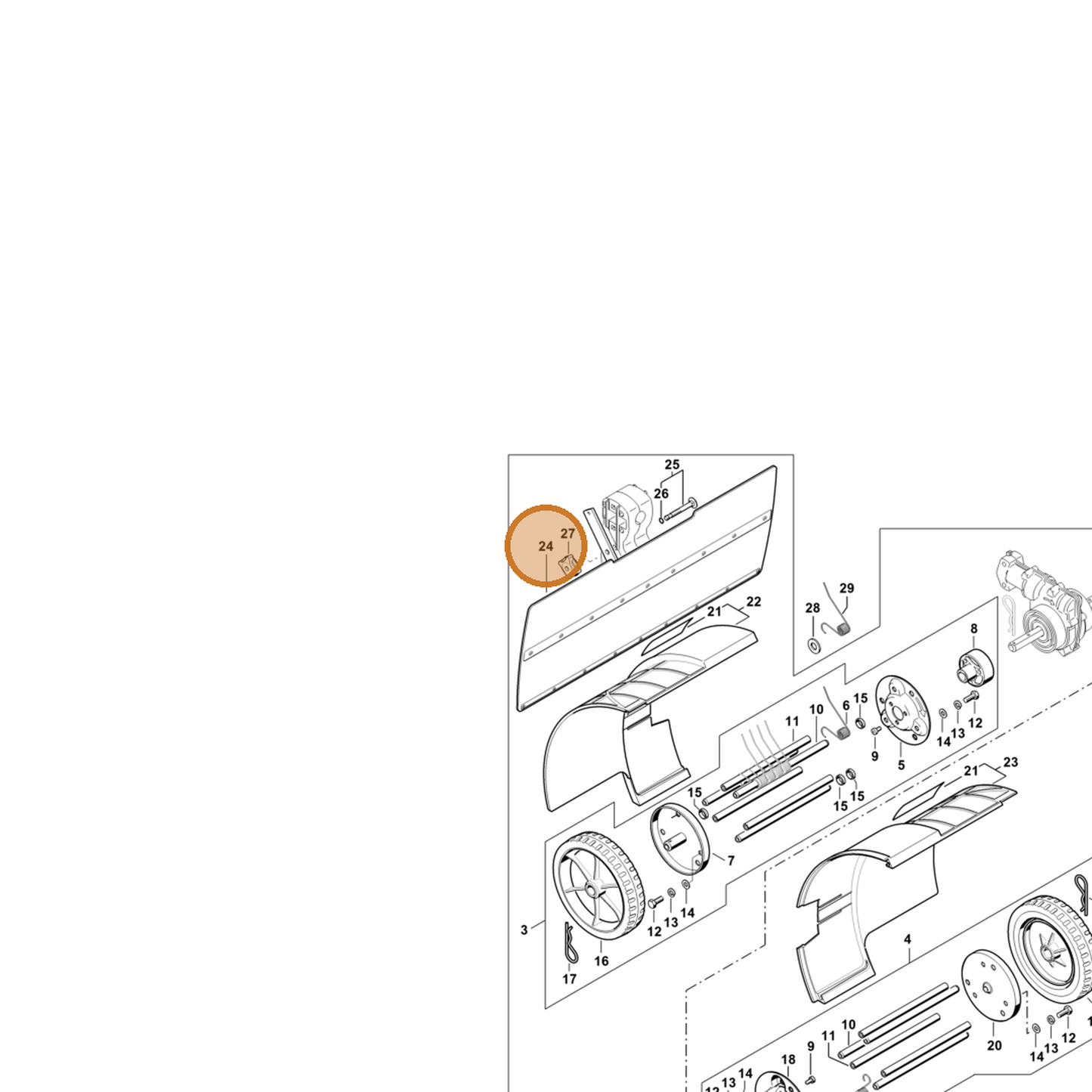 STIHL part 4601-710-8101 — IPL diagram snippet (6x zoom, amber highlight)