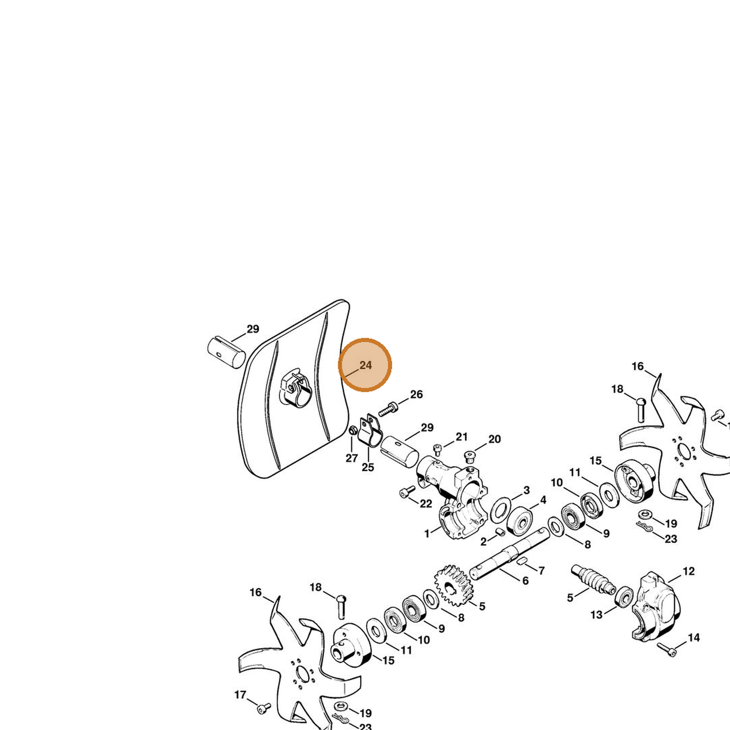 STIHL part 4601-710-8106 — IPL diagram snippet (6x zoom, amber highlight)