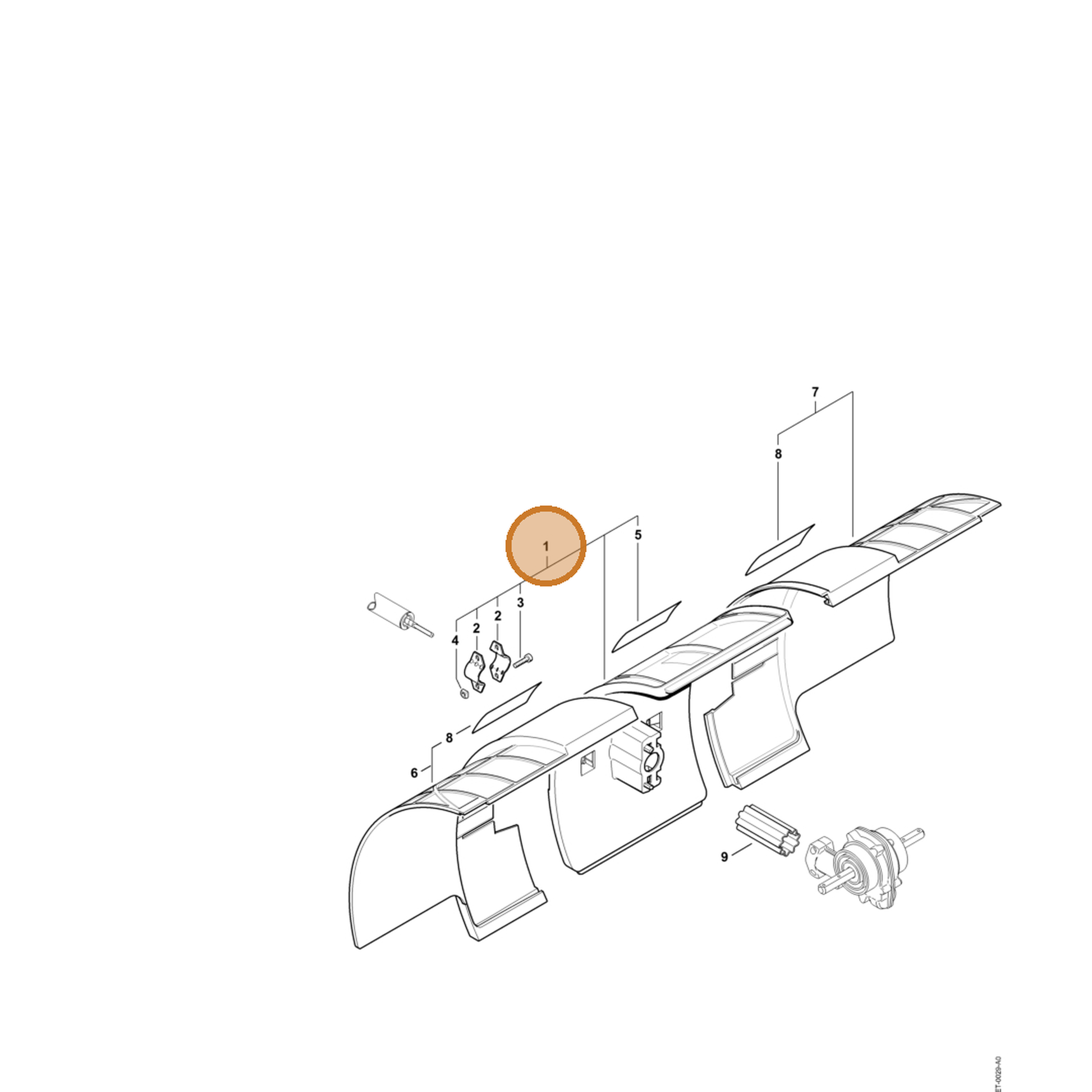 STIHL part 4601-710-8107 — IPL diagram snippet (6x zoom, amber highlight)