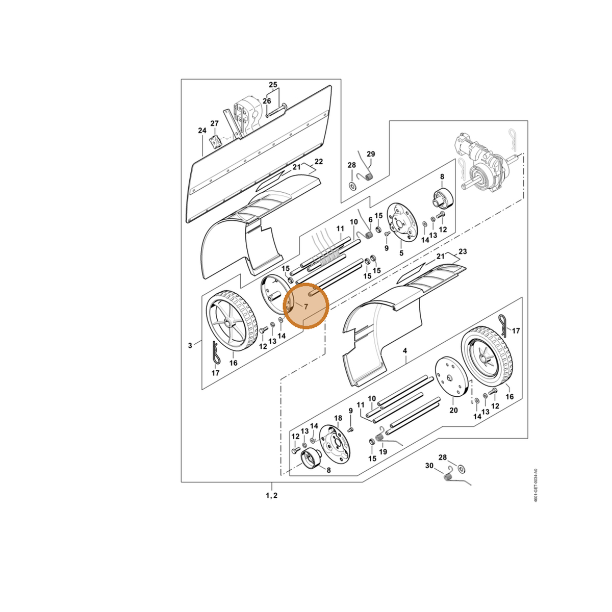 STIHL part 4601-711-8901 — IPL diagram snippet (6x zoom, amber highlight)