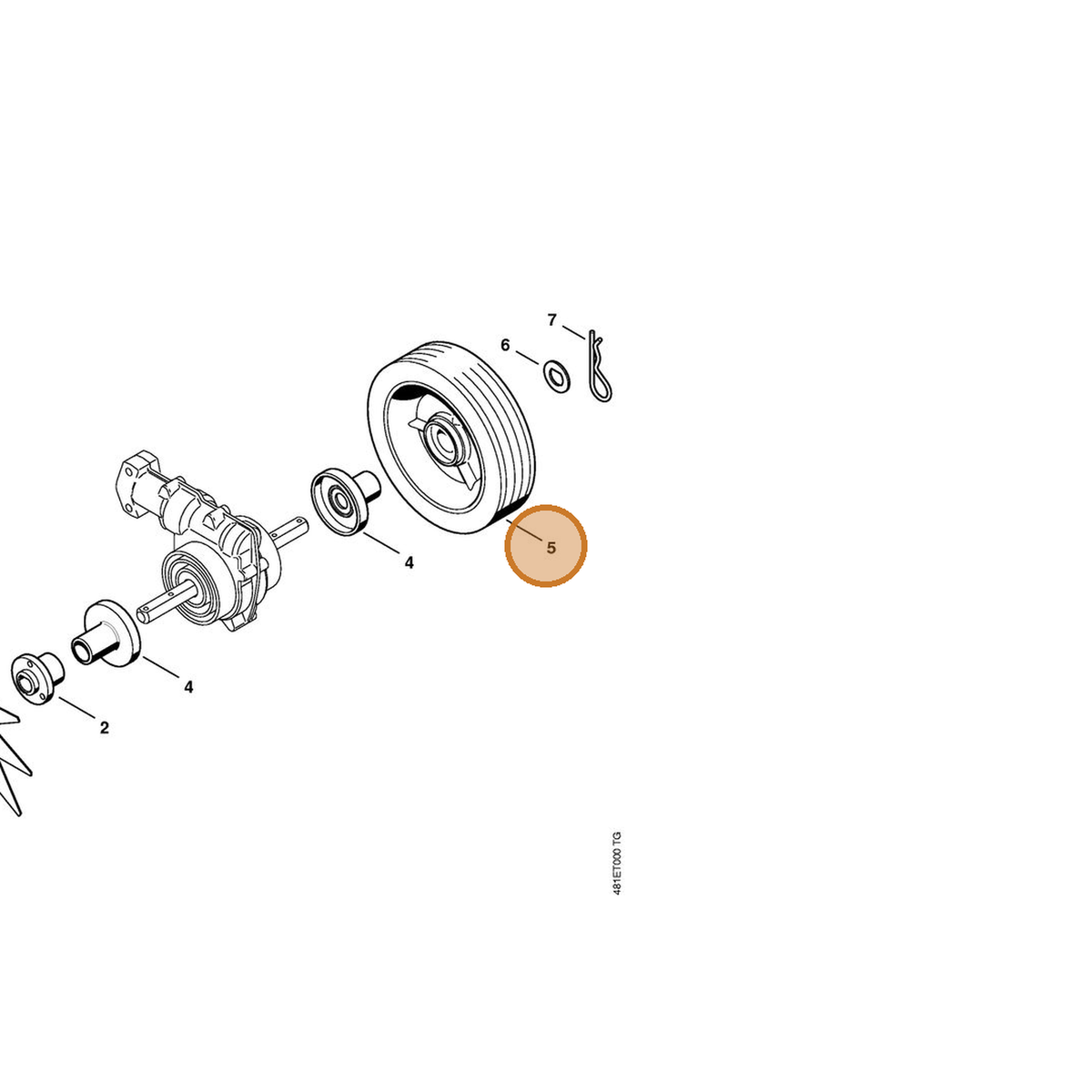 STIHL part 4601-712-1000 — IPL diagram snippet (6x zoom, amber highlight)