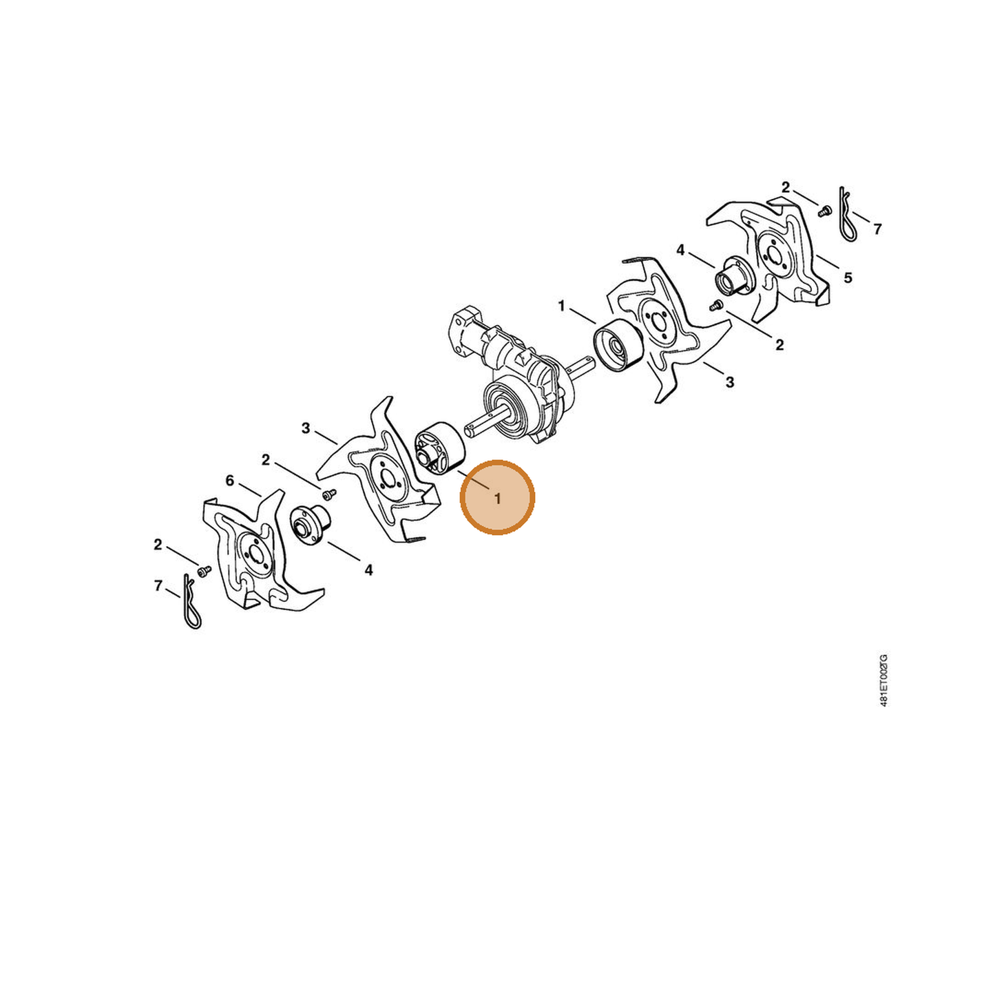 STIHL part 4601-713-1900 — IPL diagram snippet (6x zoom, amber highlight)