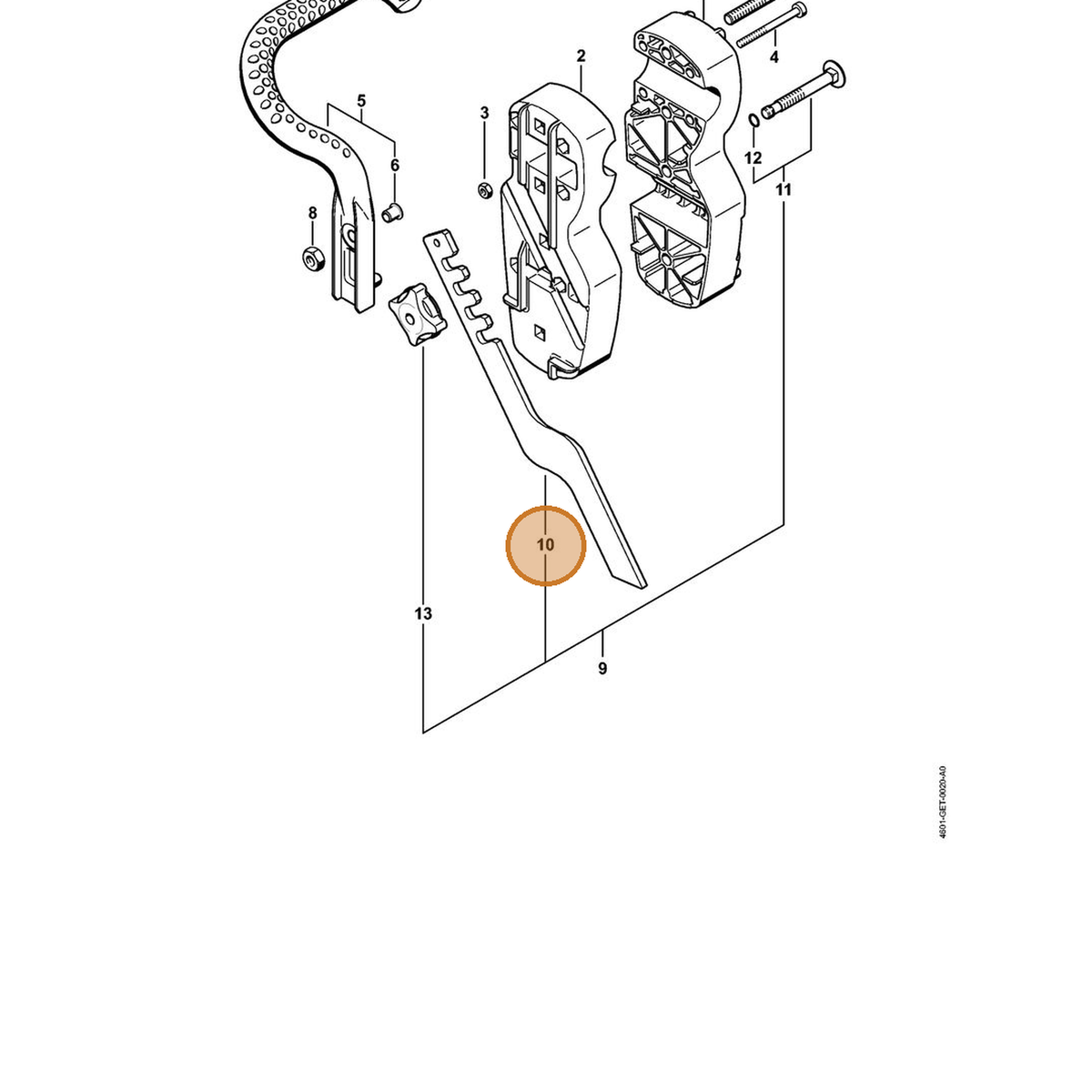 STIHL part 4601-716-7000 — IPL diagram snippet (6x zoom, amber highlight)