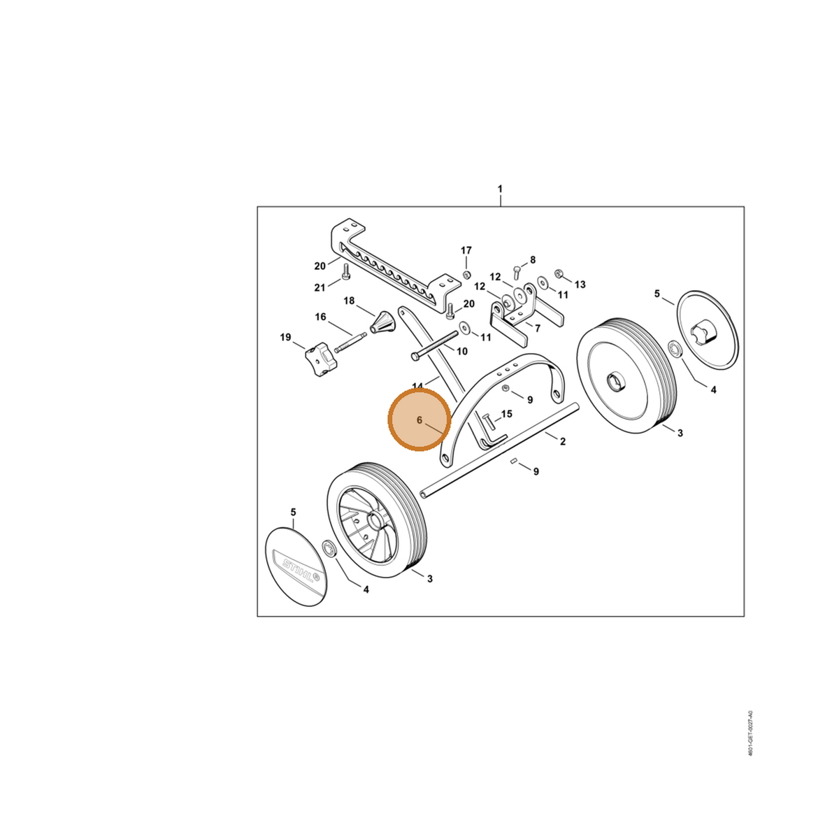 STIHL part 4601-731-7900 — IPL diagram snippet (6x zoom, amber highlight)