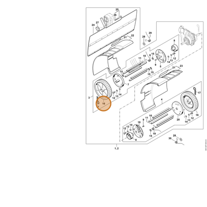 STIHL part 4601-740-1400 — IPL diagram snippet (6x zoom, amber highlight)