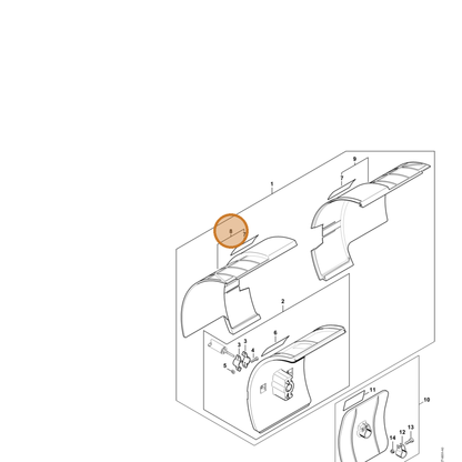 STIHL part 4601-740-2800 — IPL diagram snippet (6x zoom, amber highlight)