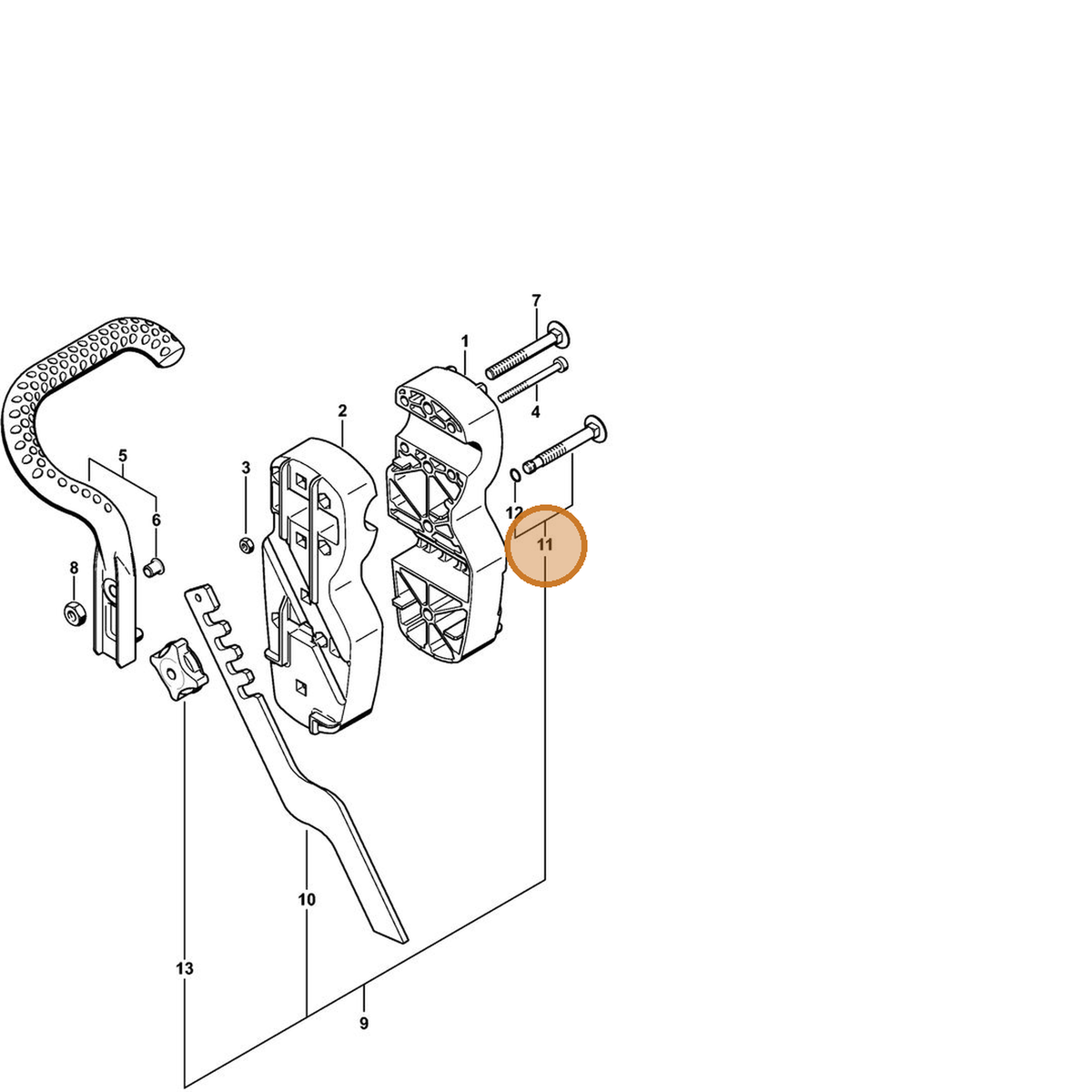 STIHL part 4601-740-4000 — IPL diagram snippet (6x zoom, amber highlight)