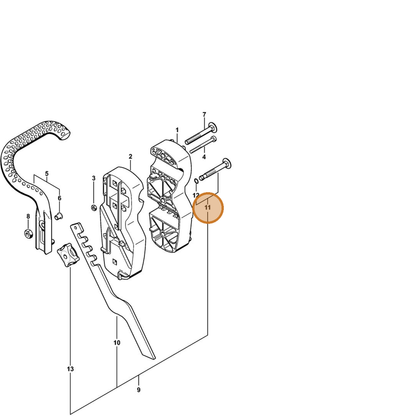 STIHL part 4601-740-4000 — IPL diagram snippet (6x zoom, amber highlight)