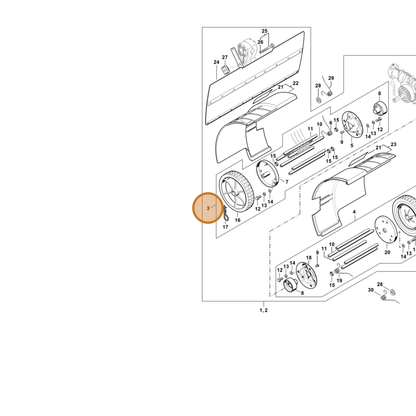 STIHL part 4601-740-4702 — IPL diagram snippet (6x zoom, amber highlight)