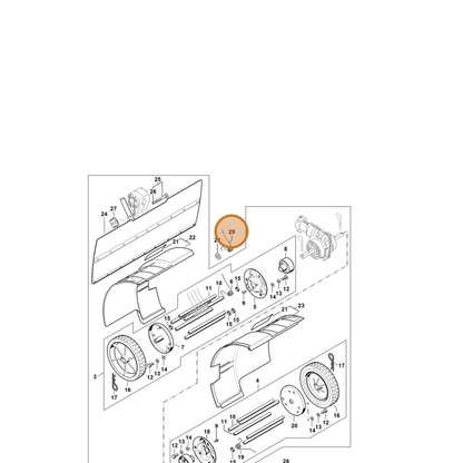 STIHL part 4601-744-1100 — IPL diagram snippet (6x zoom, amber highlight)