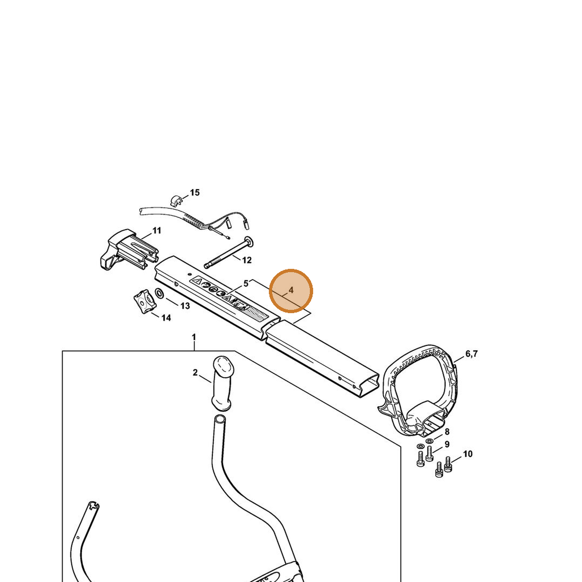 STIHL part 4601-760-8604 — IPL diagram snippet (6x zoom, amber highlight)